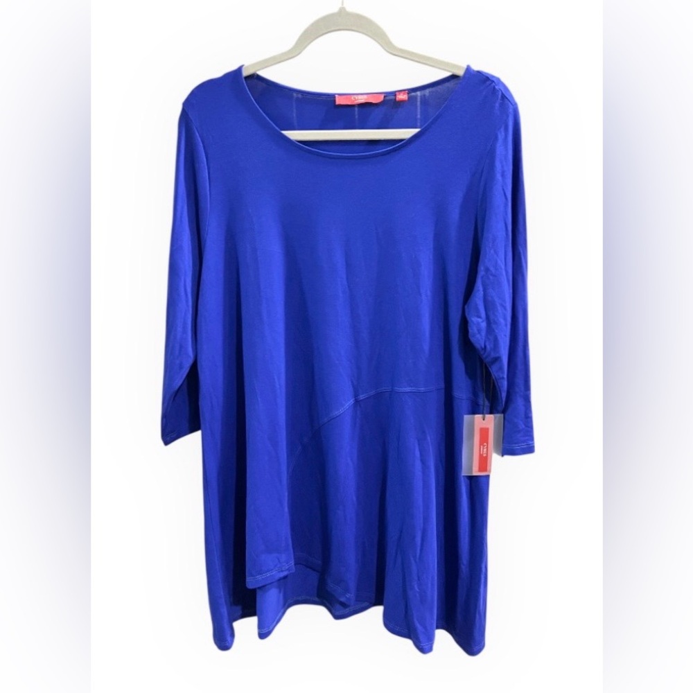 Cyrus Cobalt Blue Women's Tunic Top 1X NWT